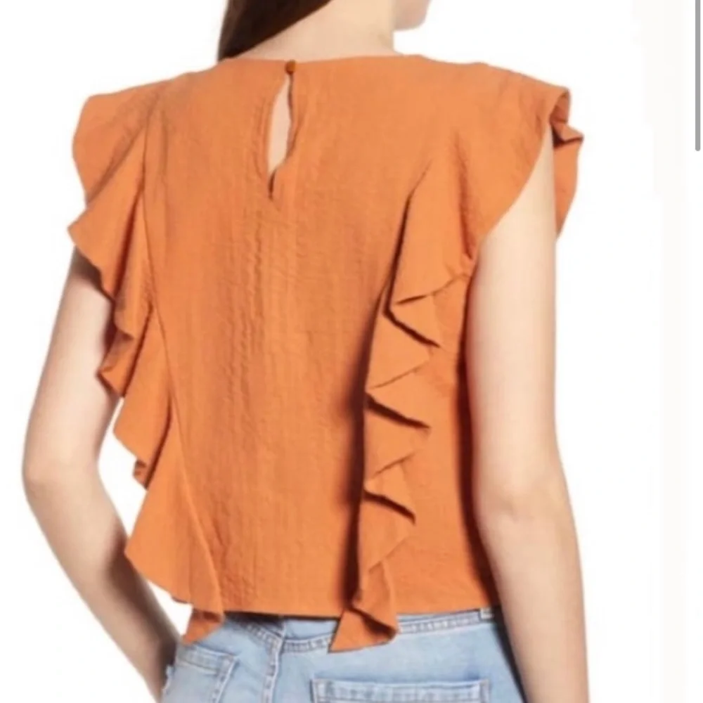BP. Ruffle Sleeveless Top Size Medium - Picture 3 of 10